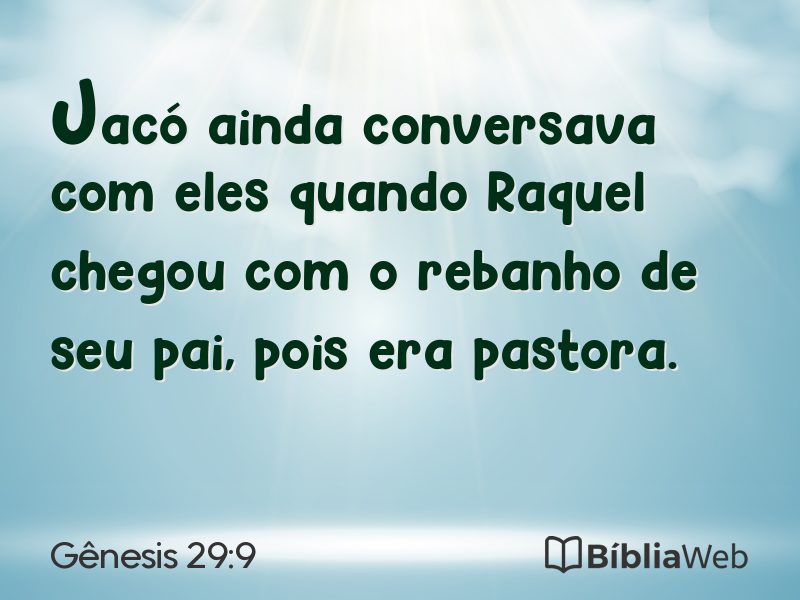 Gênesis 29:9 em imagem para compartilhar