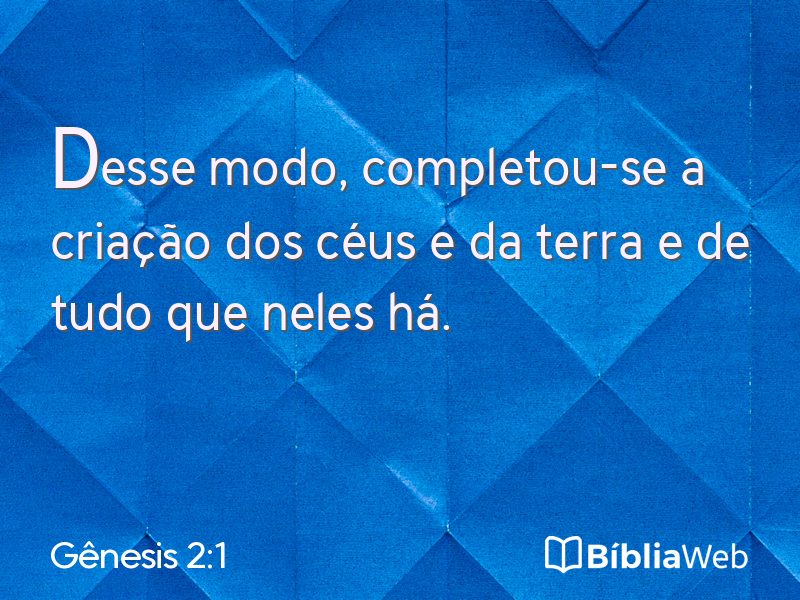 Gênesis 2:1 em imagem para compartilhar