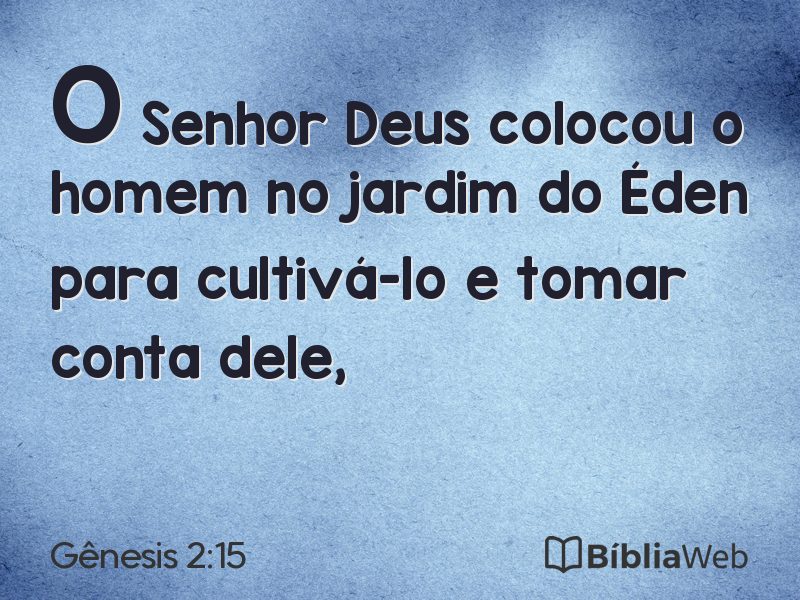 Gênesis 2:15 em imagem para compartilhar