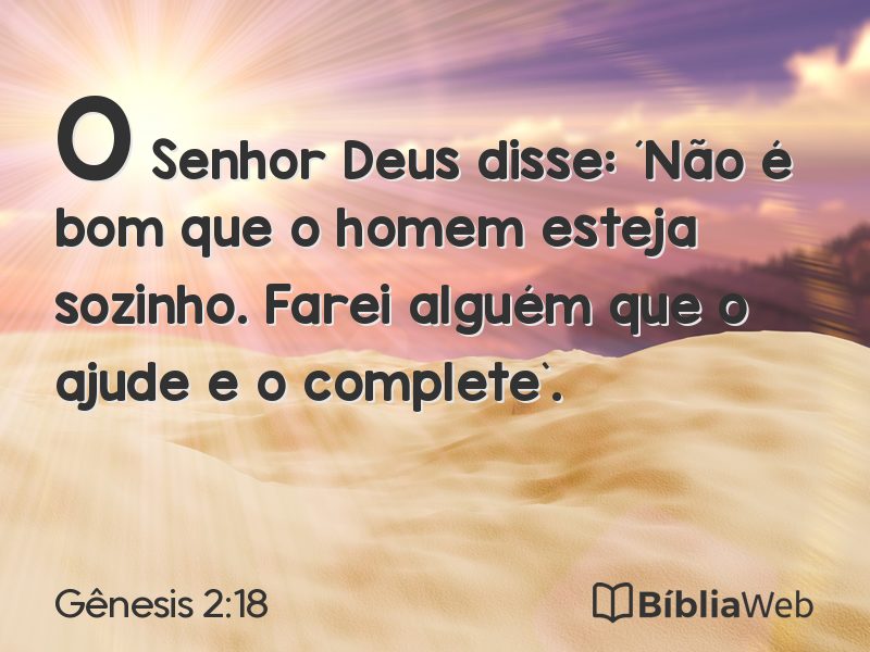 Gênesis 2:18 em imagem para compartilhar