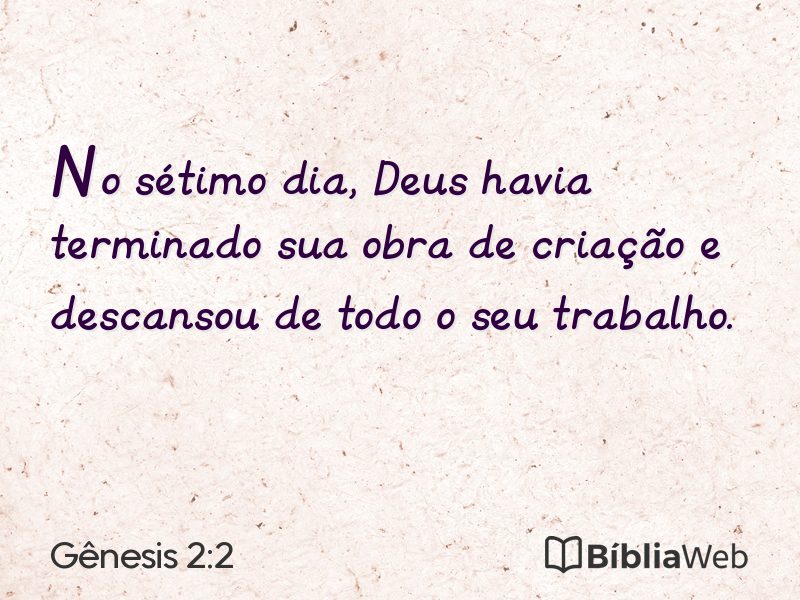 Gênesis 2:2 em imagem para compartilhar