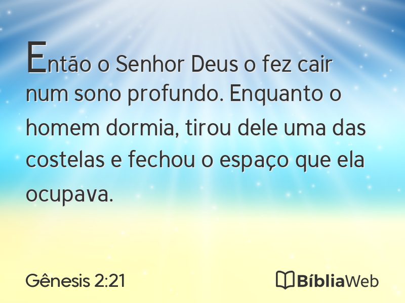 Gênesis 2:21 em imagem para compartilhar
