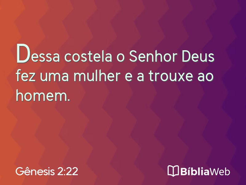 Gênesis 2:22 em imagem para compartilhar