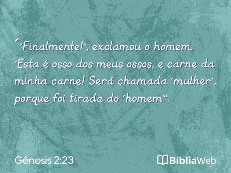Gênesis 2:23 em imagem para compartilhar