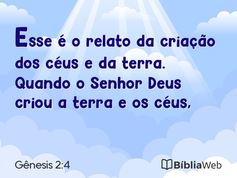 Gênesis 2:4 em imagem para compartilhar