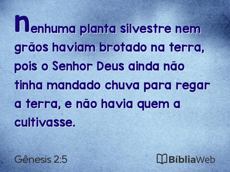 Gênesis 2:5 em imagem para compartilhar