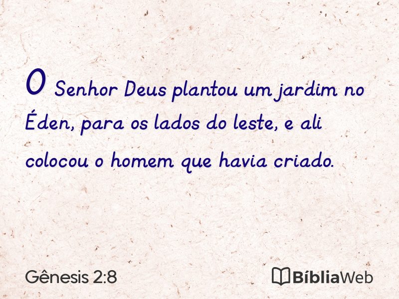 Gênesis 2:8 em imagem para compartilhar
