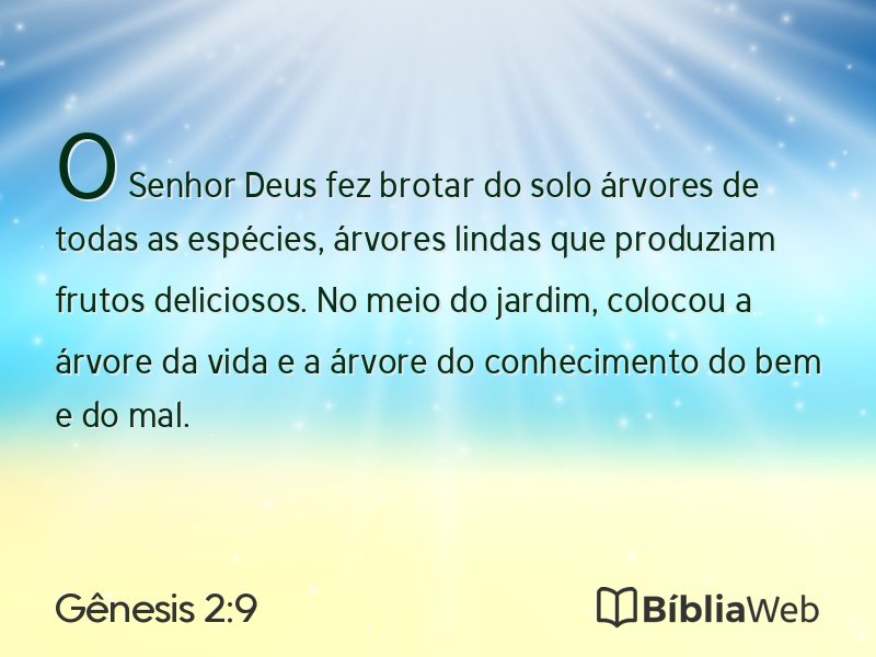 Gênesis 2:9 em imagem para compartilhar