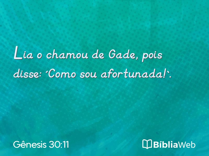 Gênesis 30:11 em imagem para compartilhar