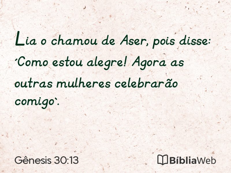 Gênesis 30:13 em imagem para compartilhar