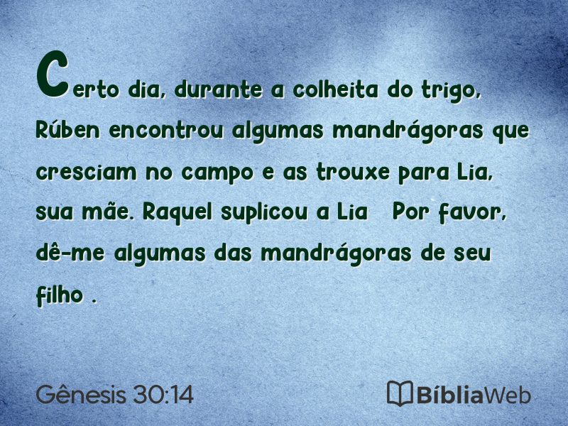 Gênesis 30:14 em imagem para compartilhar