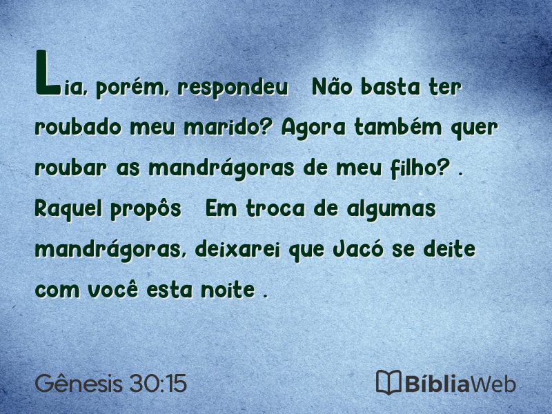 Gênesis 30:15 em imagem para compartilhar