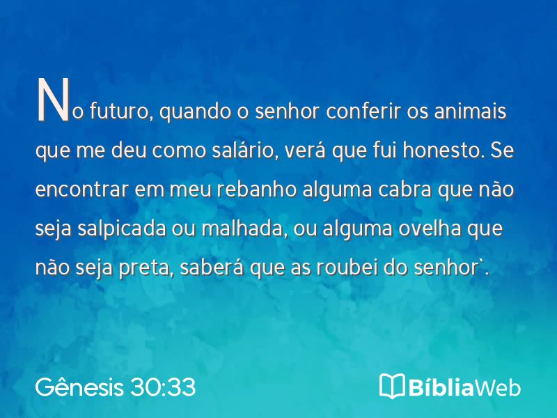 Gênesis 30:33 em imagem para compartilhar