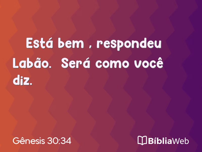 Gênesis 30:34 em imagem para compartilhar