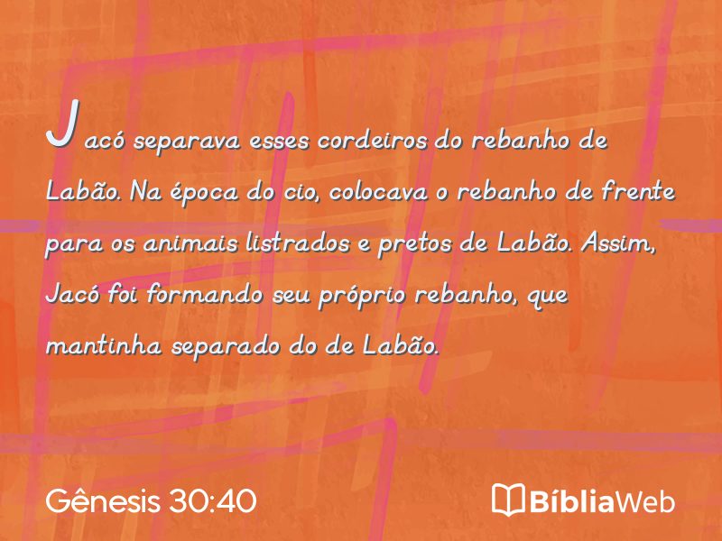 Gênesis 30:40 em imagem para compartilhar