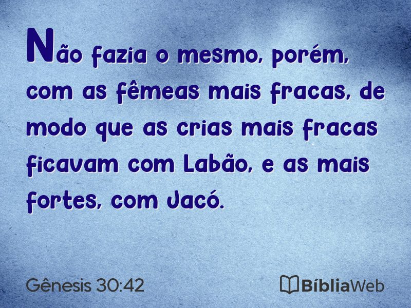 Gênesis 30:42 em imagem para compartilhar