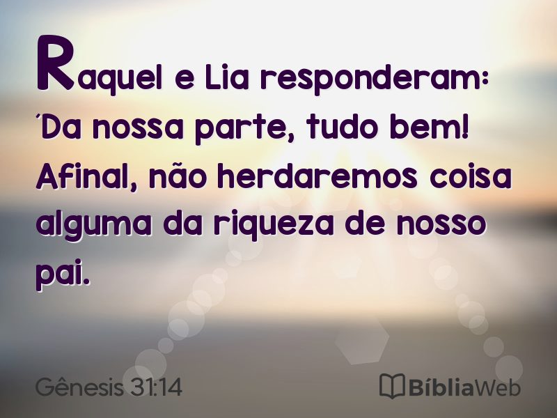 Gênesis 31:14 em imagem para compartilhar