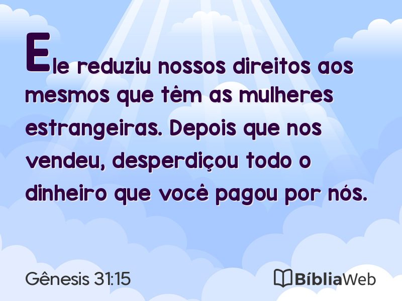 Gênesis 31:15 em imagem para compartilhar