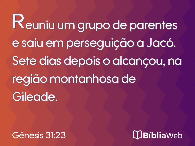 Gênesis 31:23 em imagem para compartilhar