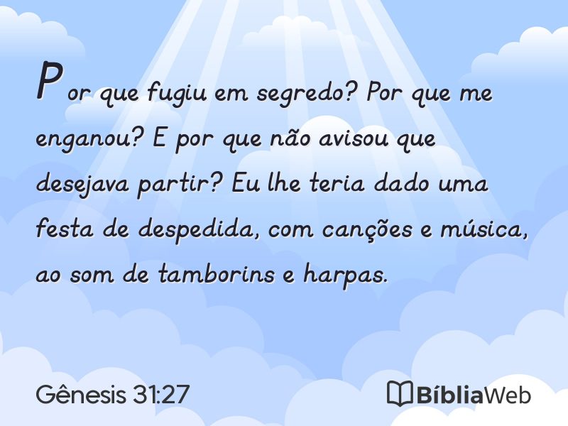 Gênesis 31:27 em imagem para compartilhar
