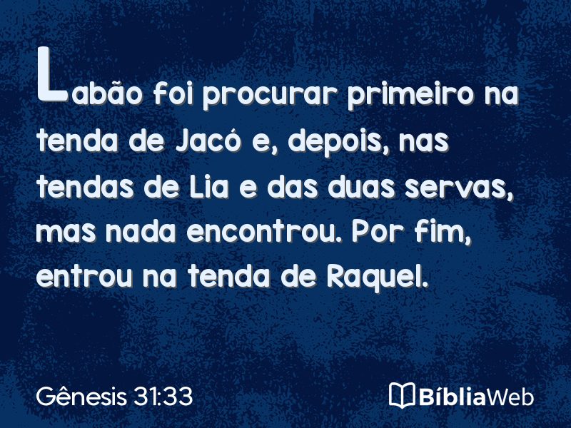 Gênesis 31:33 em imagem para compartilhar