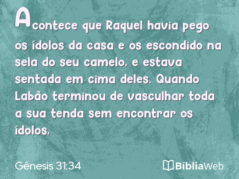 Gênesis 31:34 em imagem para compartilhar