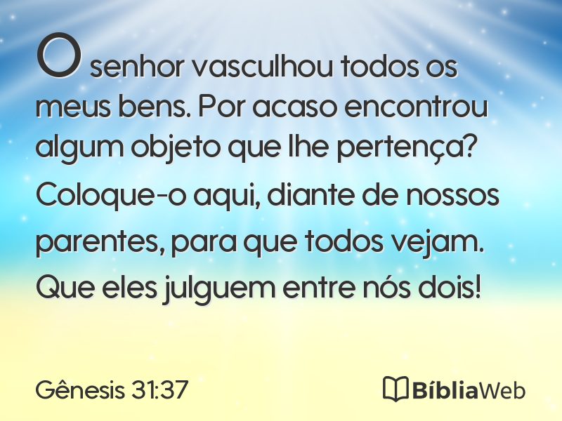 Gênesis 31:37 em imagem para compartilhar