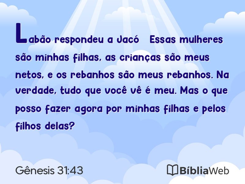 Gênesis 31:43 em imagem para compartilhar