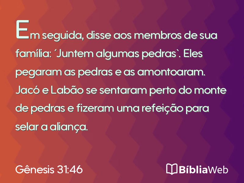 Gênesis 31:46 em imagem para compartilhar
