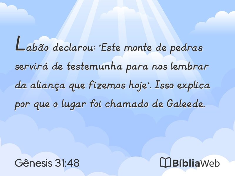 Gênesis 31:48 em imagem para compartilhar