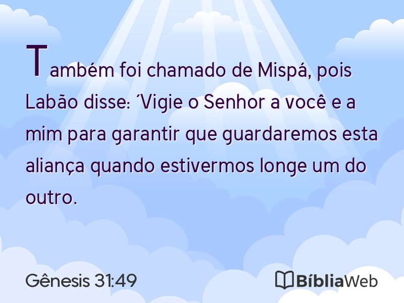 Gênesis 31:49 em imagem para compartilhar