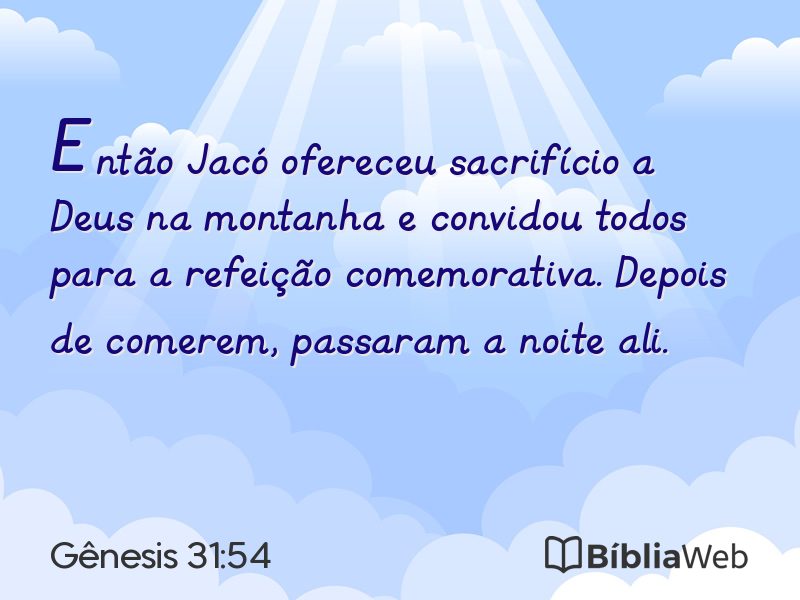 Gênesis 31:54 em imagem para compartilhar