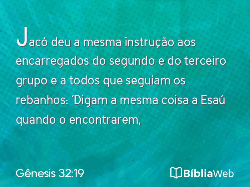 Gênesis 32:19 em imagem para compartilhar