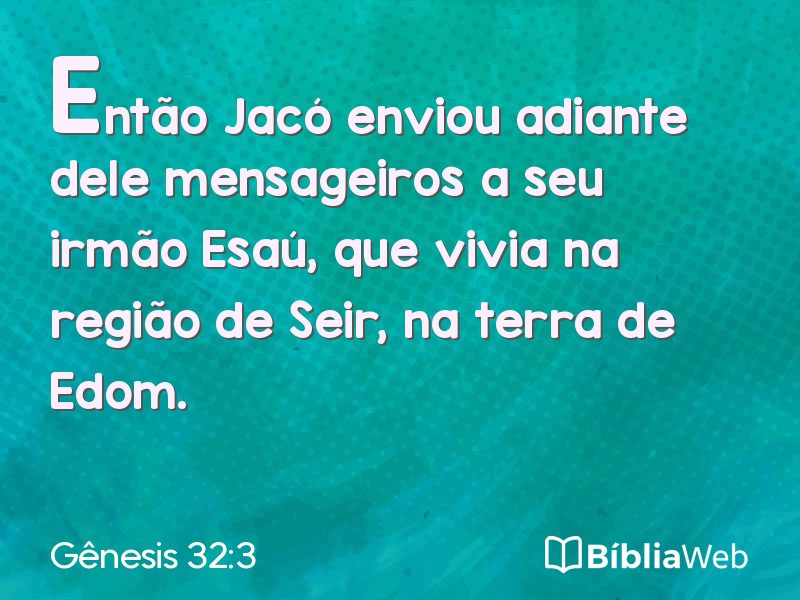 Gênesis 32:3 em imagem para compartilhar