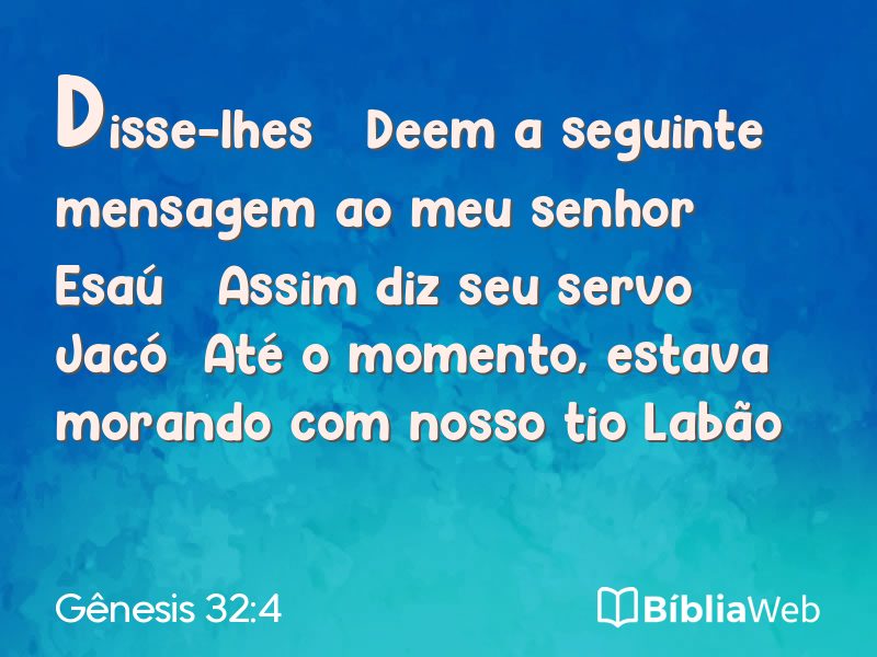 Gênesis 32:4 em imagem para compartilhar