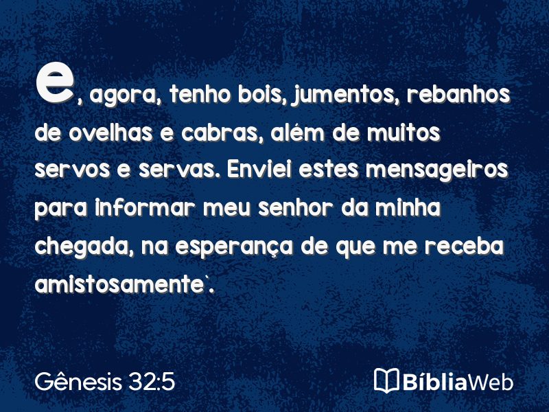 Gênesis 32:5 em imagem para compartilhar