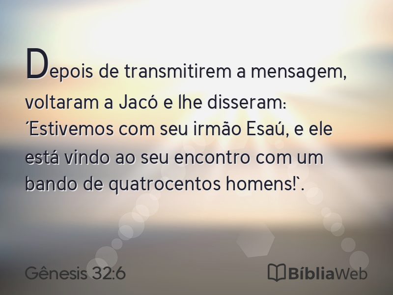 Gênesis 32:6 em imagem para compartilhar