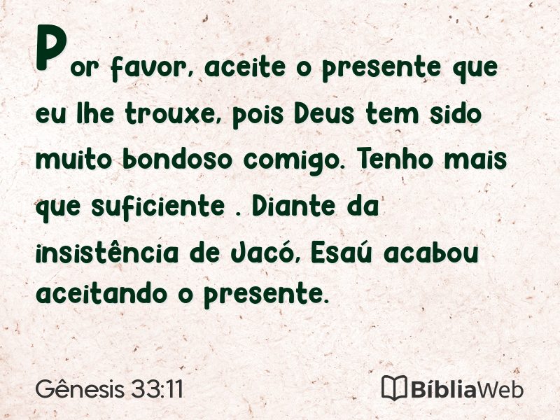 Gênesis 33:11 em imagem para compartilhar