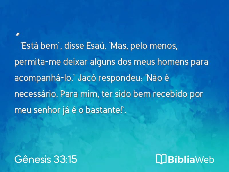 Gênesis 33:15 em imagem para compartilhar