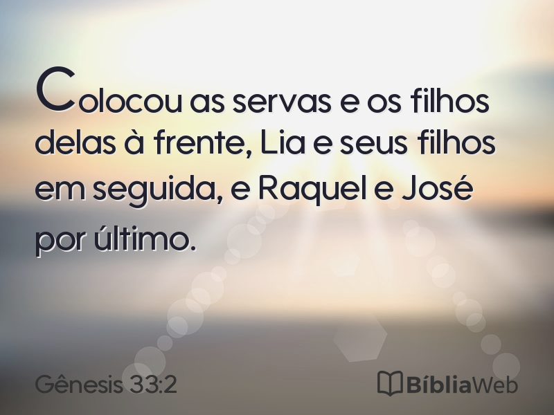 Gênesis 33:2 em imagem para compartilhar
