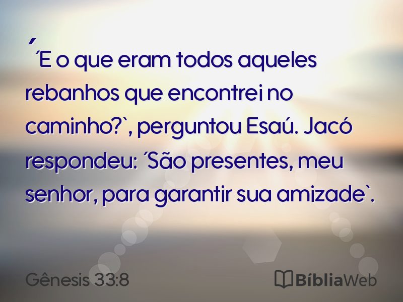 Gênesis 33:8 em imagem para compartilhar