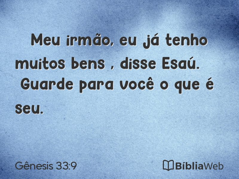Gênesis 33:9 em imagem para compartilhar