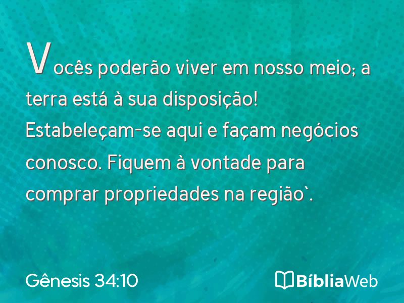 Gênesis 34:10 em imagem para compartilhar