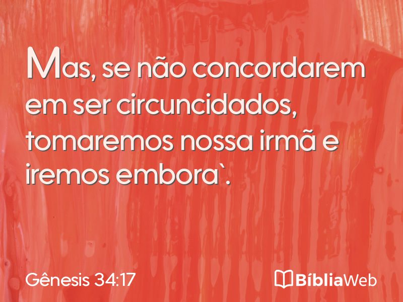 Gênesis 34:17 em imagem para compartilhar