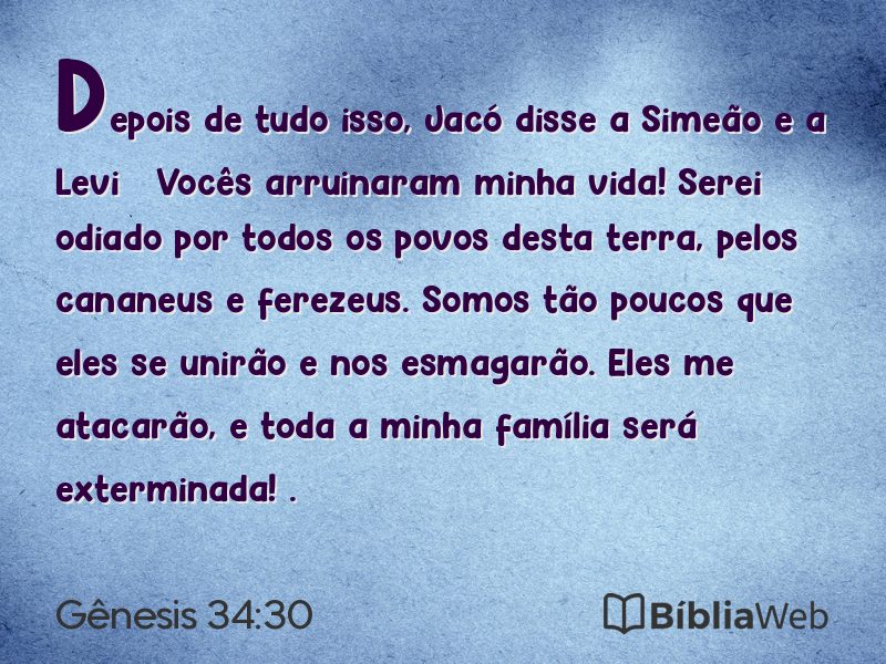 Gênesis 34:30 em imagem para compartilhar
