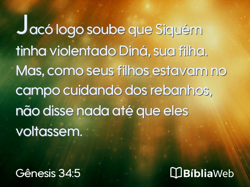 Gênesis 34:5 em imagem para compartilhar