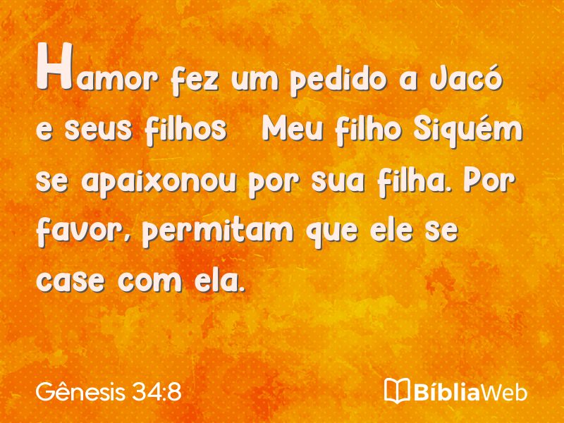 Gênesis 34:8 em imagem para compartilhar