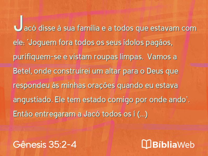 Gênesis 35:2-4 em imagem para compartilhar