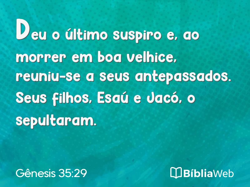Gênesis 35:29 em imagem para compartilhar