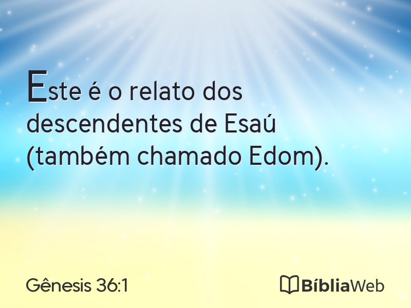 Gênesis 36:1 em imagem para compartilhar